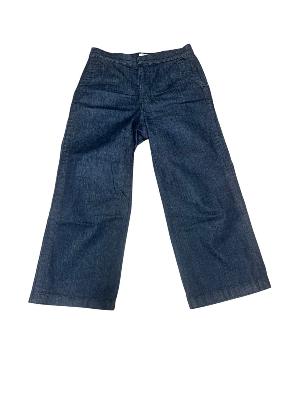 J. Crew Dark Indigo Wide-Leg Cropped Jeans
